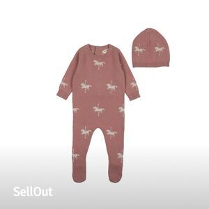 Bee and Dee Pink Knit Carousel Full Set 12M Girls